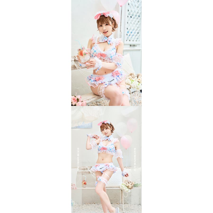 フリルチェックアラモードビキニ[品番：MYMT0000909]｜Malymoon