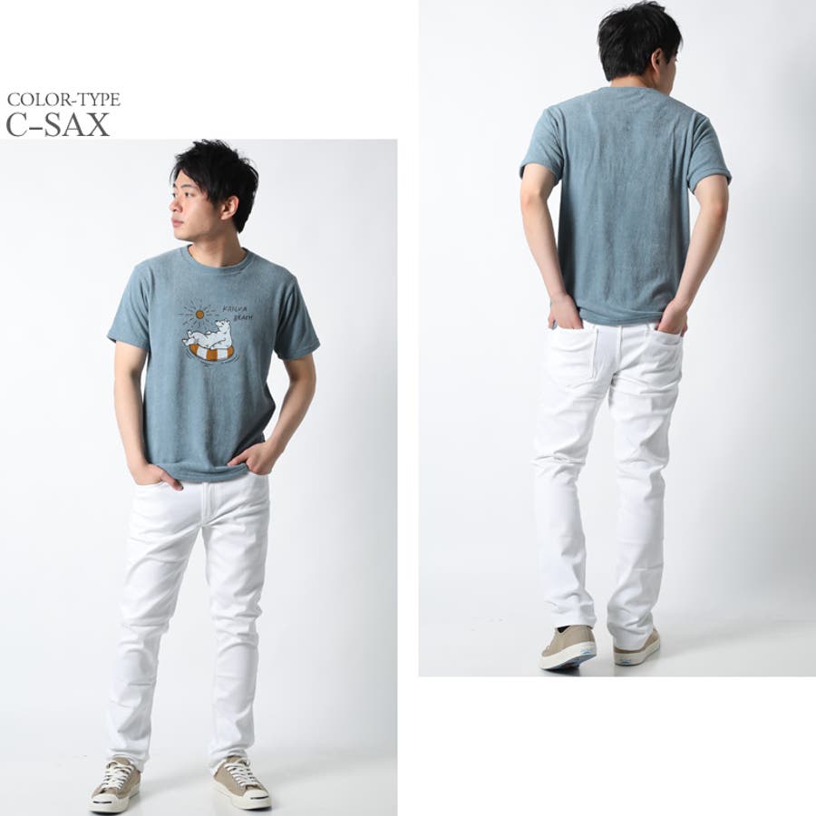 春夏新作モデル パイル生地 タオル生地 Tシャツ[品番：QA000002466]｜Maqua トップス