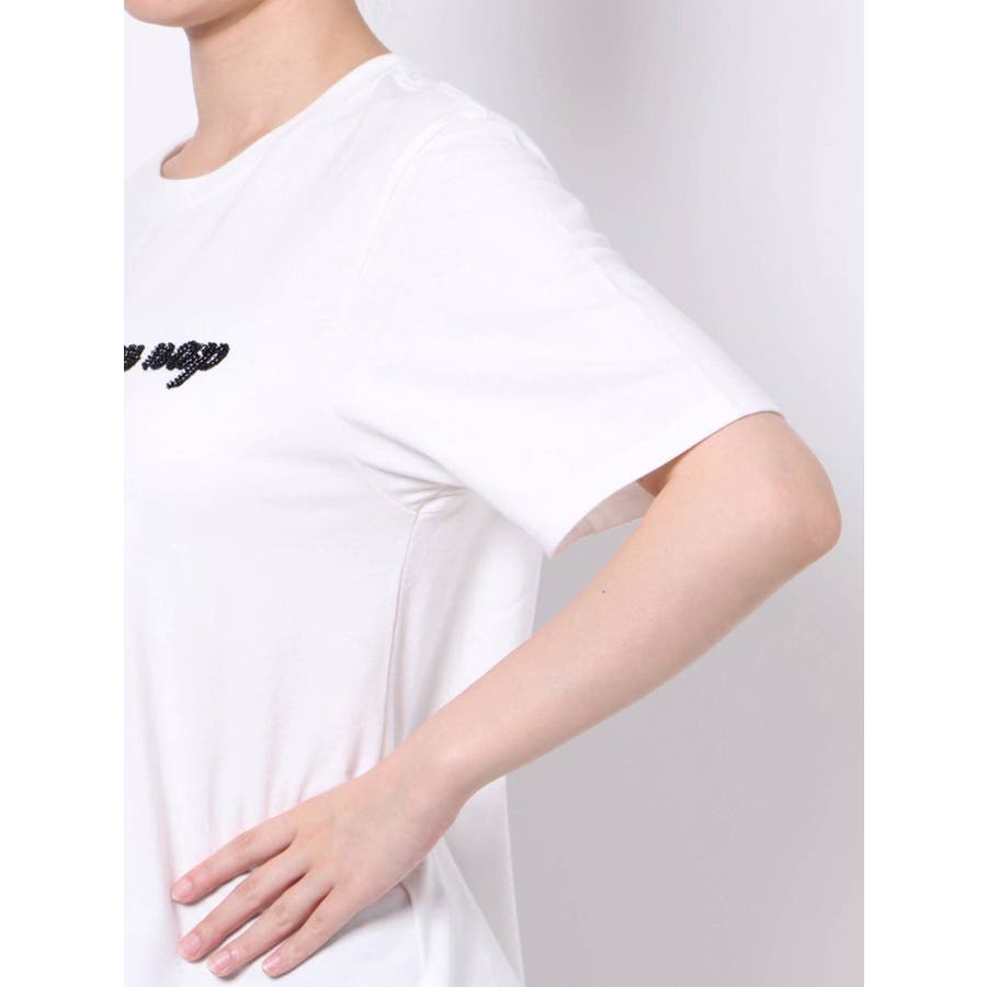 アイスブルー】【MURUA×よしミチ】ビーズロゴTee[品番：MKSW0040450 