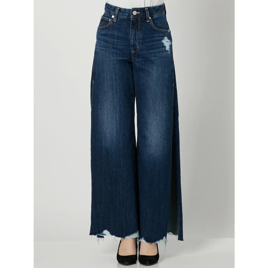 タグ付き◾️melt the lady denim チェック ワイド デニム S