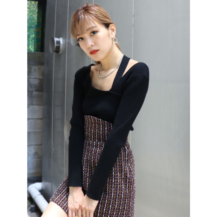タイストラップフィットニット 品番 Mksw Emoda エモダ のレディースファッション通販 Shoplist ショップリスト