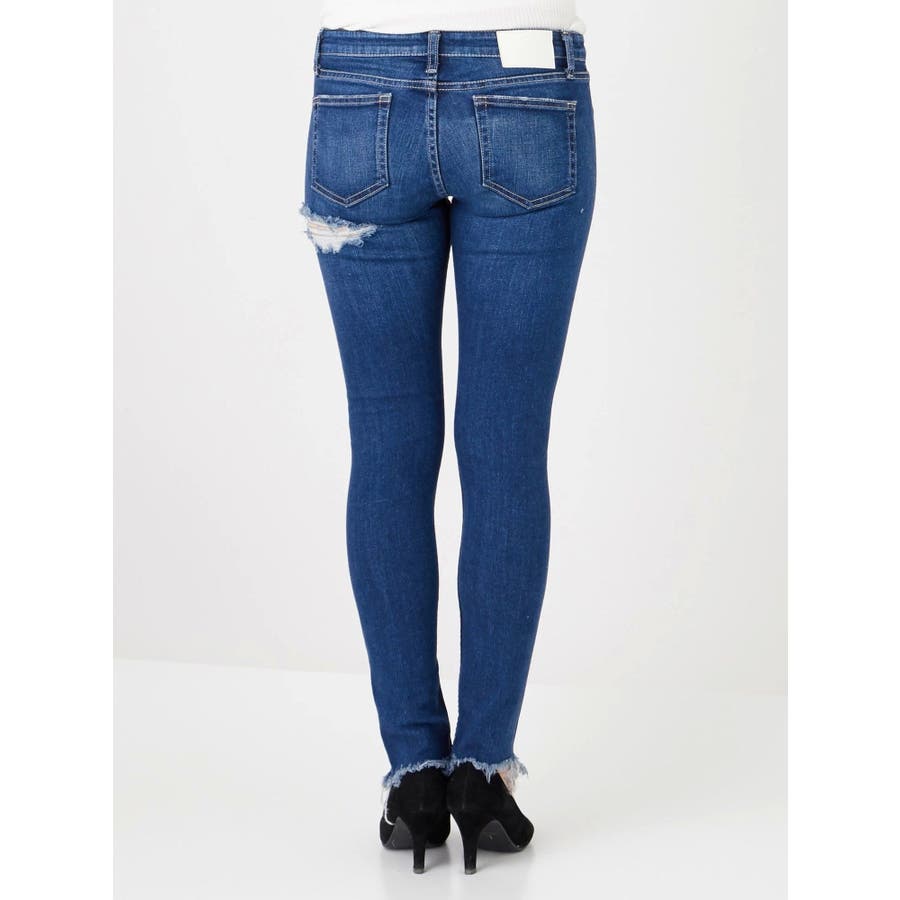 SQUARE BACK RIPPED スキニーデニムパンツ[品番:MKSW0004722 SQUARE BACK RIPPED スキニーデニムパンツ[品番:MKSW0004722