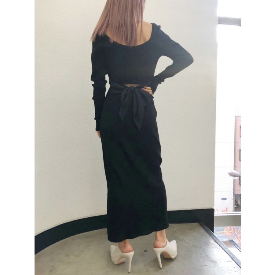 オープンバックリボンニットワンピ 品番 Mksw Gyda ジェイダ のレディースファッション通販 Shoplist ショップリスト