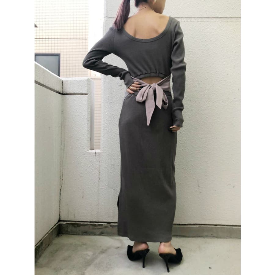 オープンバックリボンニットワンピ 品番 Mksw Gyda ジェイダ のレディースファッション通販 Shoplist ショップリスト