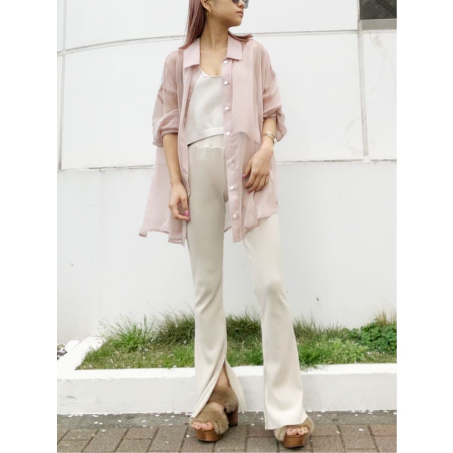 シースルーバックスリットシャツ[品番：MKSW0030947]｜GYDA