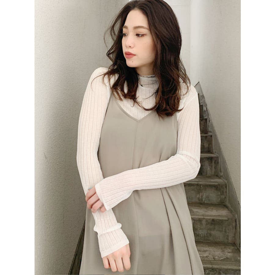 ハイネックSheer ニット トップス[品番：MKSW0031156]｜GYDA