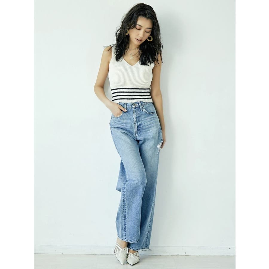 SIDE RIPPED H/Wワイドデニムパンツ[品番：MKSW0034855]｜GYDA