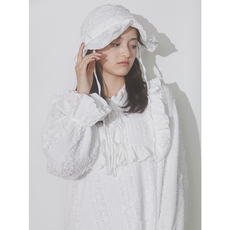 ダブルリボンパフスリーブリブカットトップス ｜ LIZ LISA（リズリサ