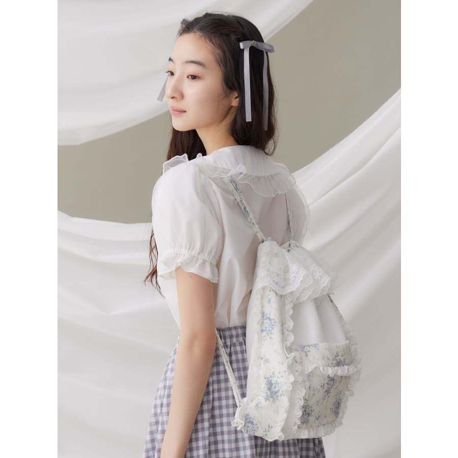 floralレースナップサック[品番：MKSW0063424]｜merry jenny