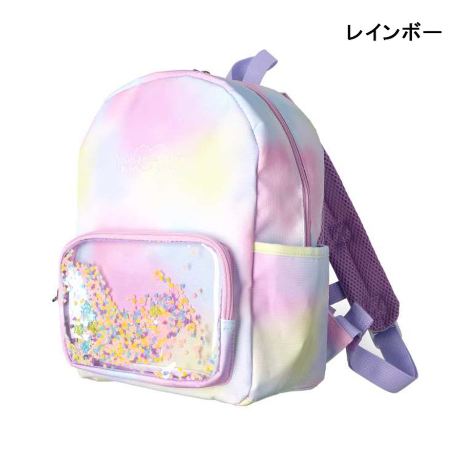 キラキラスパンコールポケット付撥水加工リュック M，L B33601[品番 