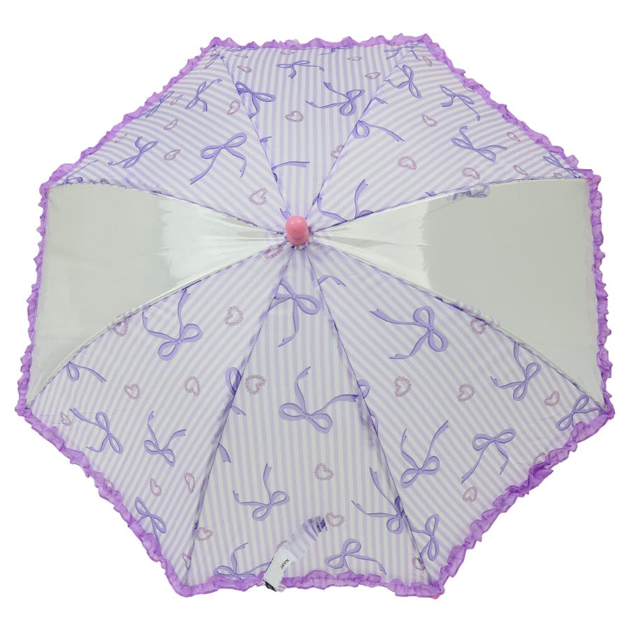 ストライプリボン・ユニコーン柄フリル付かさ・傘[品番：MTIK0000485