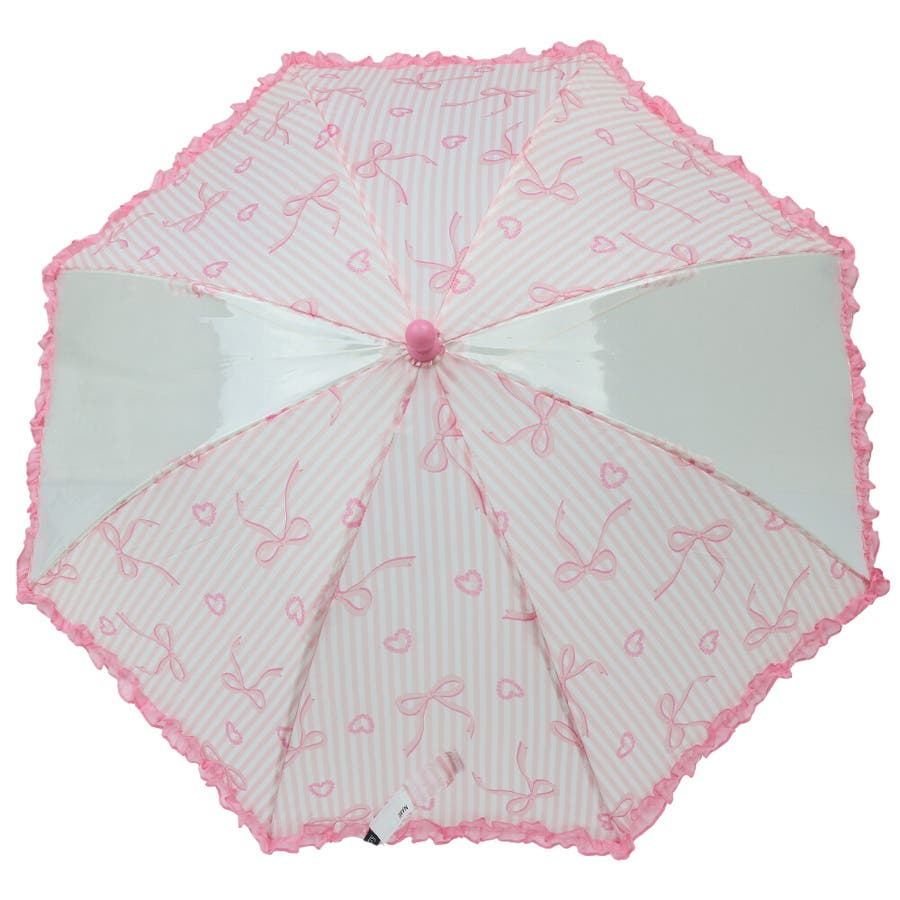ストライプリボン・ユニコーン柄フリル付かさ・傘[品番：MTIK0000485