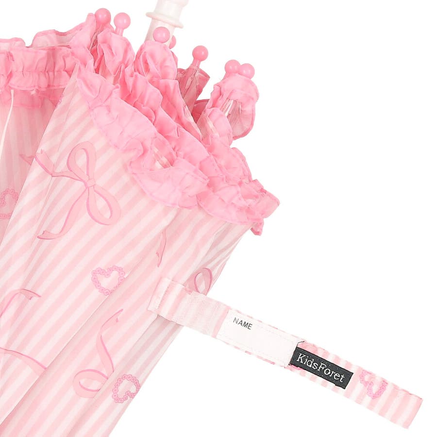 ストライプリボン・ユニコーン柄フリル付かさ・傘[品番