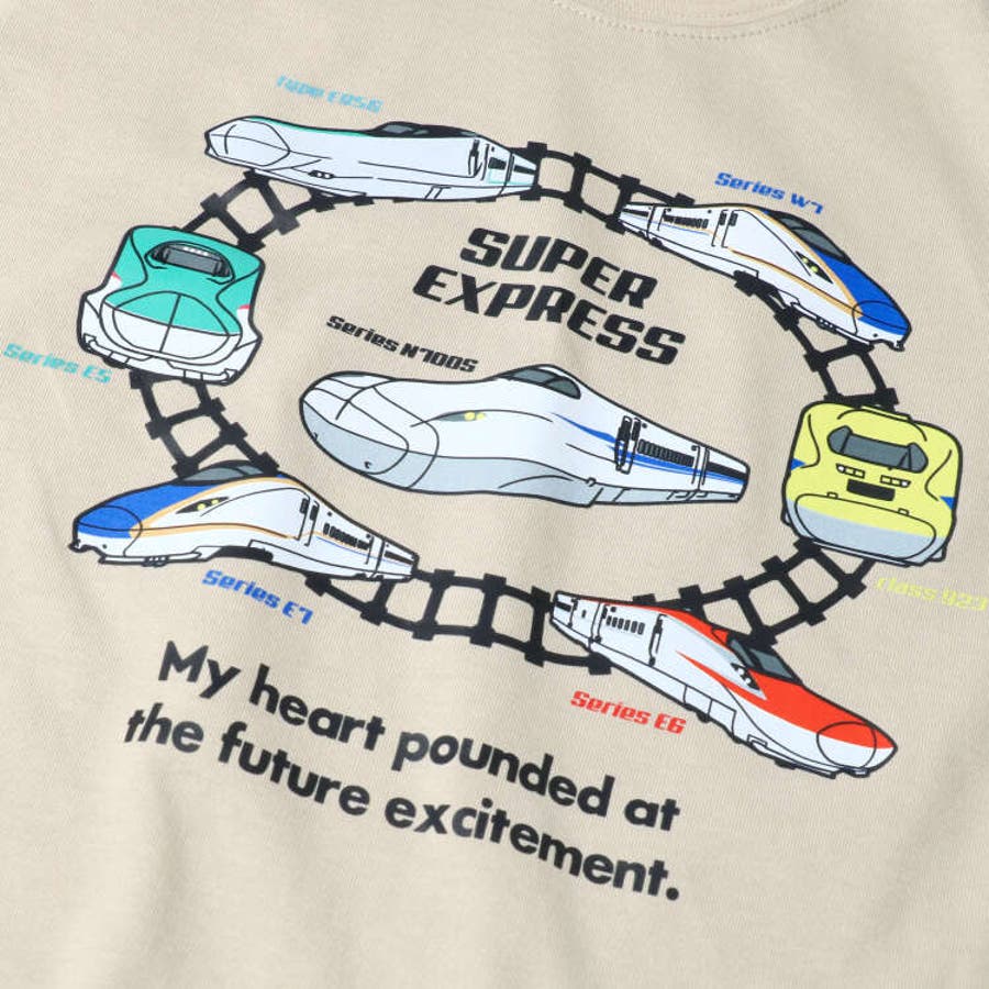 日本製 新幹線電車集合半袖Tシャツ 90cm～130cm F32809[品番