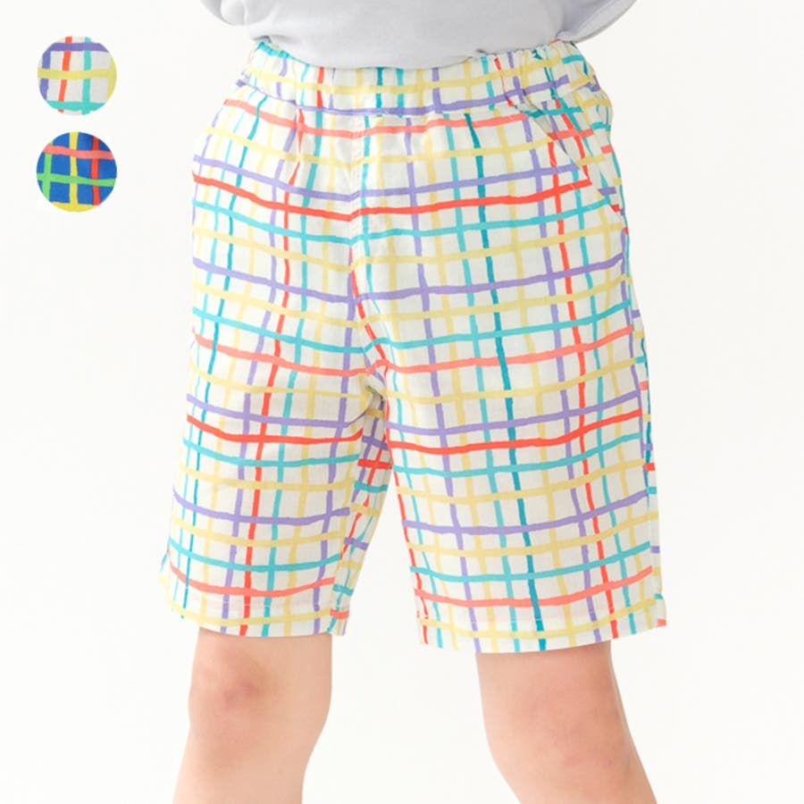 チェック柄5分丈ハーフパンツ[品番：MTIK0011663]｜こどもの森e-shop