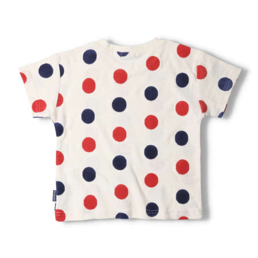 水玉・ドット柄ジャガード半袖Tシャツ 80cm～140cm M32800[品番