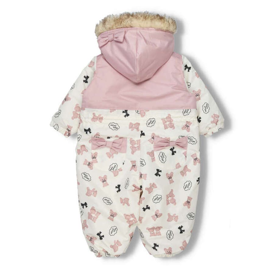 tinycottons スノーウエア ジャンプスーツ レア cat柄 くま・リボン柄スノーコンビ・ジャンプスーツ[品番：MTIK0010439