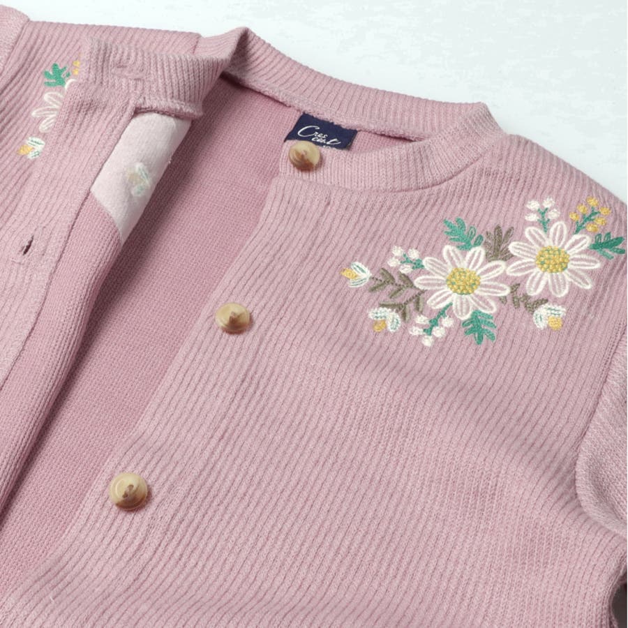 最先端 お花刺繍ニット風カーディガン[品番：MTIK0011480]｜こどもの森e 手袋