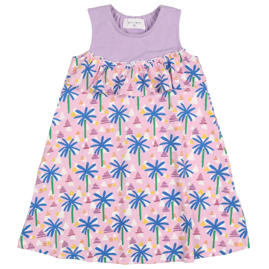 Will Mery ヤシの木柄切替ノースリーブワンピース 品番 Mtik こどもの森e Shop コドモノモリイーショップ のキッズファッション通販 Shoplist ショップリスト