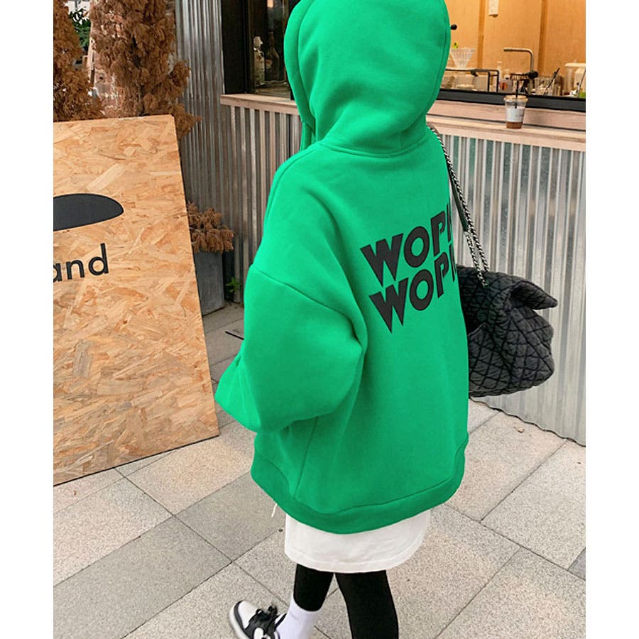 春の新作＞裏起毛WOPK WOPKロゴBIGプルオーバーパーカー[品番