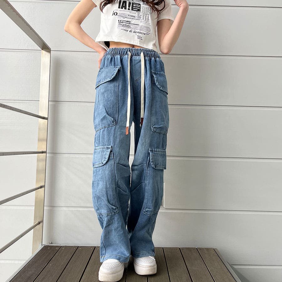 アウトポケットデニムルーズパンツ[品番：MJNW0003266]｜me Jane