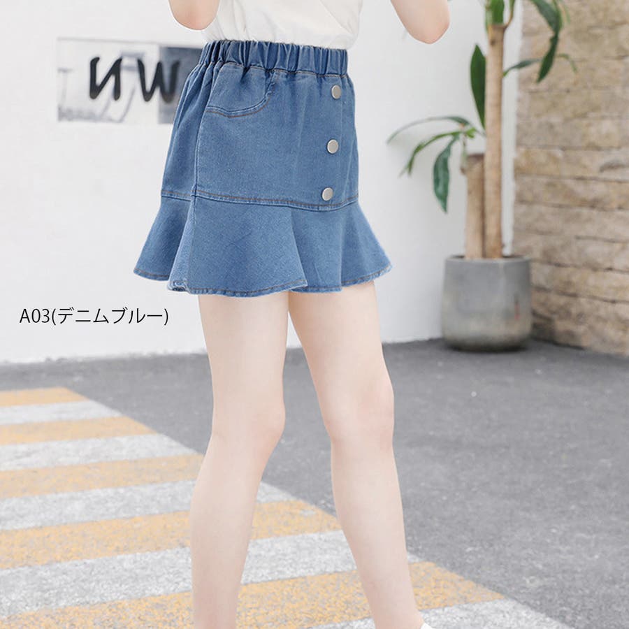 ミニスカート インナーパンツ付き デニムスカート スカート