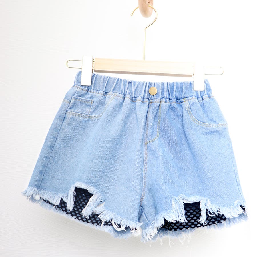 最も優遇の キッズ ダメージ デニムショートパンツ[品番：II000006486 パンツ