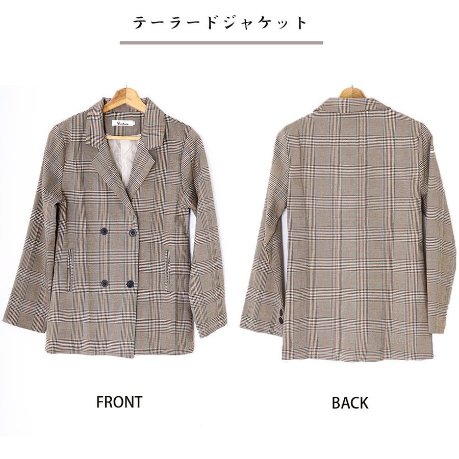 グレンチェック ジャケット レディース秋[品番:II000009167 グレンチェック ジャケット レディース秋[品番:II000009167