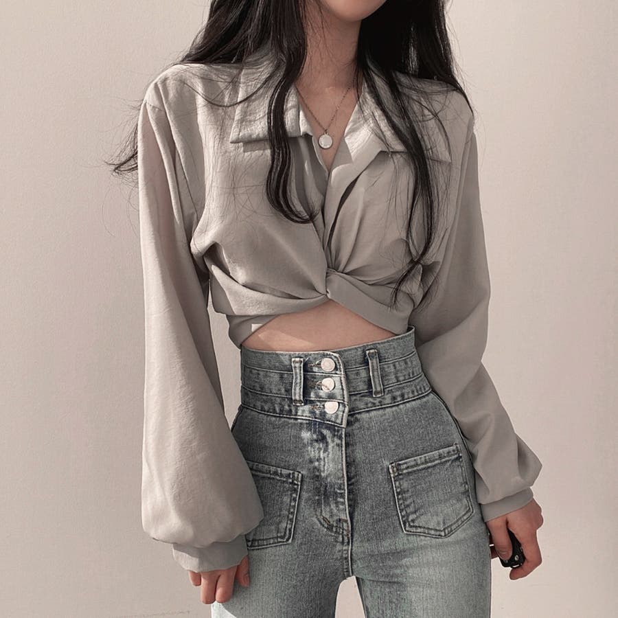 シャツブラウス 長袖 ショート丈 トップス[品番：AGCW0004518]｜ANGELCLOSET（エンジェルクローゼット）のレディースファッション通販｜SHOPLIST（ショップリスト）