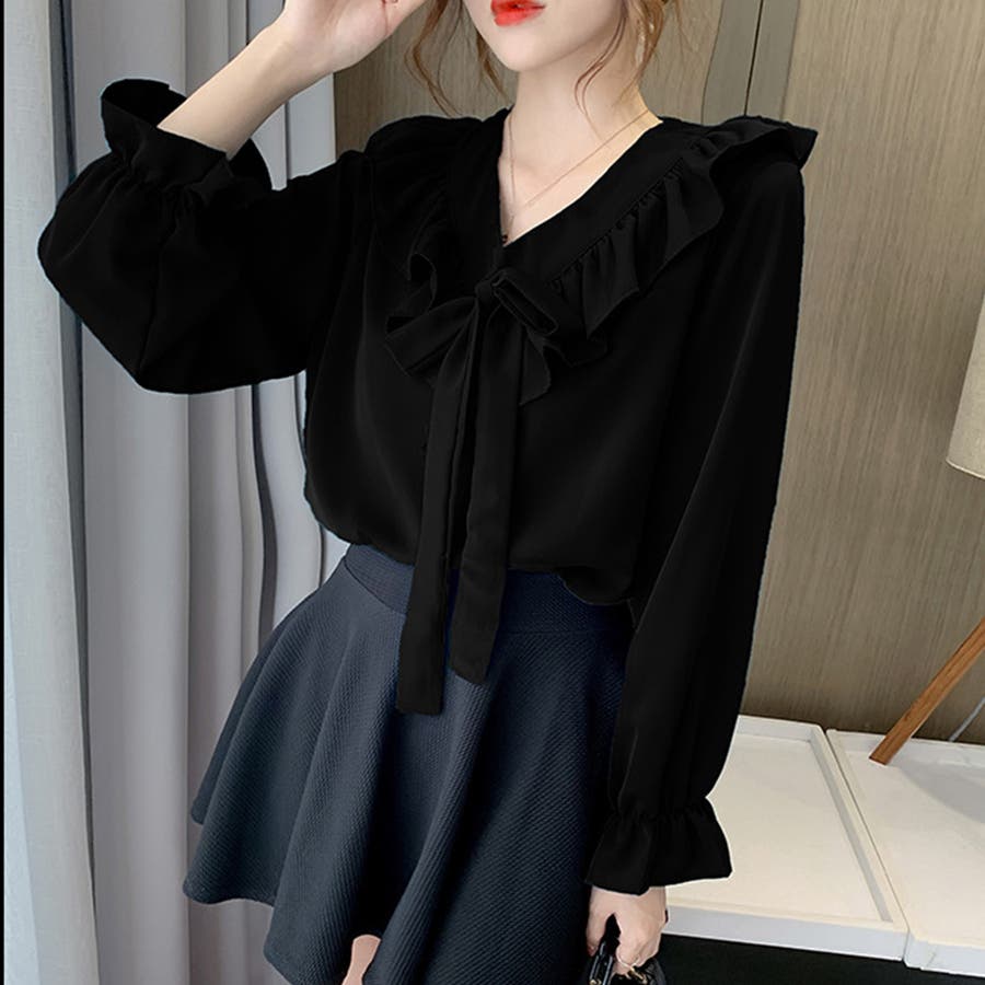 IENA イエナ 2024AW 襟フリルボウタイブラウス ドットブラウス