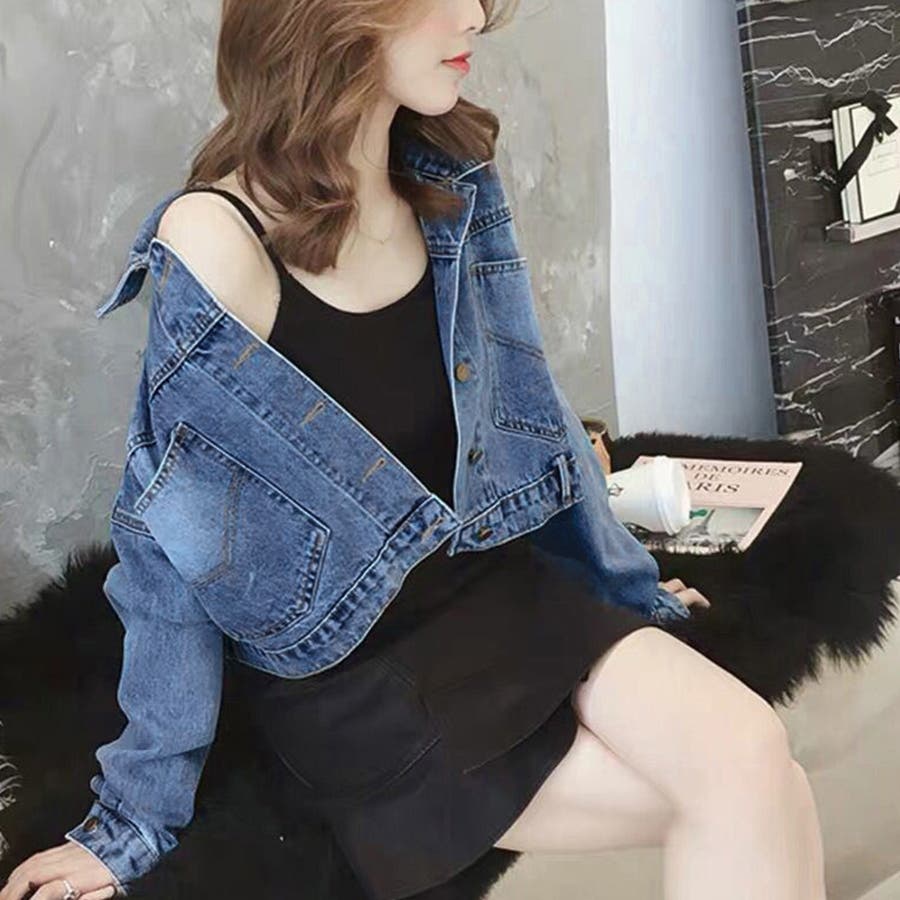 短いコートのファッション破れた布のデニムジャケットの上着\r s-xl 86HANYAM-004-BL.jpg