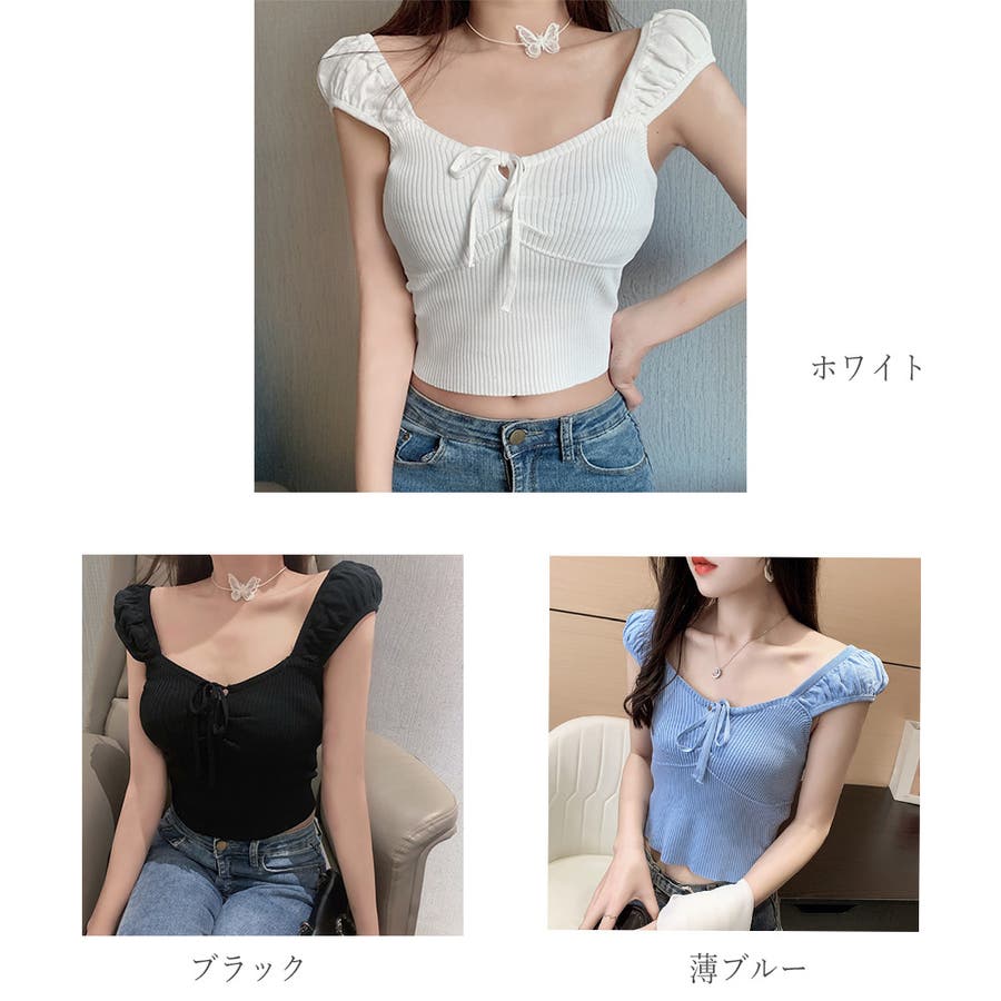 春のコレクション タンクトップ ニットビスチェ 夏 可愛い[品番：II000006709 アイドル