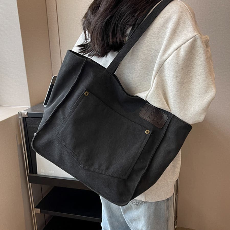 注目 キャンバス トートバッグ 軽量[品番：II000011117 大容量 その他