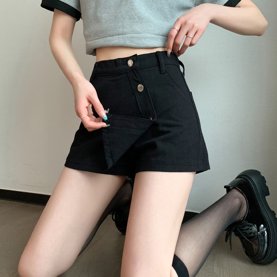 キュロット スカート風 デニムショーパン[品番：II000010163