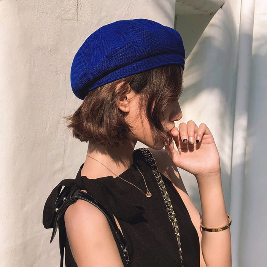 夏ベレー帽ネイビー☆millinery mino ベレー帽 - 帽子