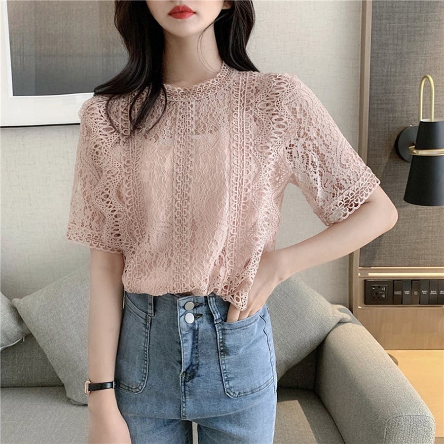 花柄レース ブラウス インナー付き [品番：TKYW0000011]｜ミス