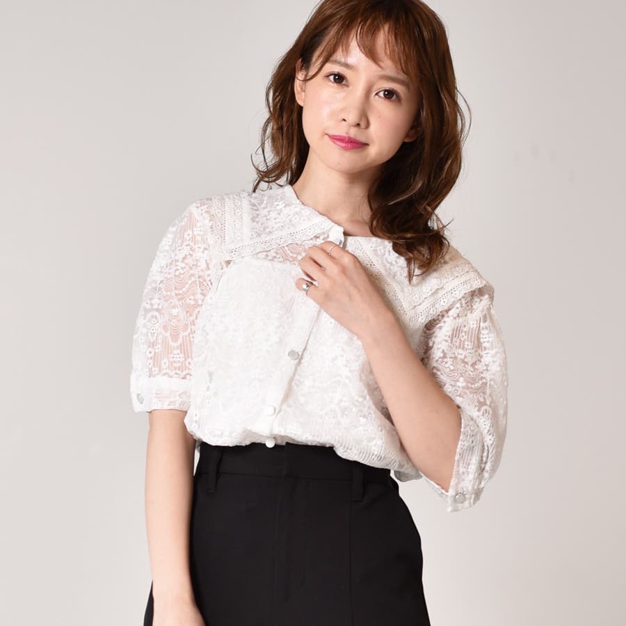 BEATRICE レース付ホワイト半袖カットソー 38 タグ付新品 BEATRICE