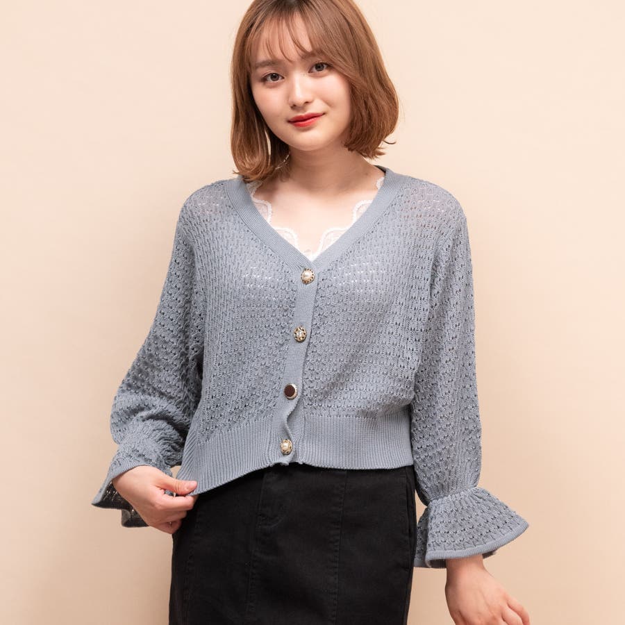 ○Emsexcite○ 色々釦スカシ編みC/D[品番：RTGW0001270]｜RETRO  GIRL（レトロガール）のレディースファッション通販｜SHOPLIST（ショップリスト）