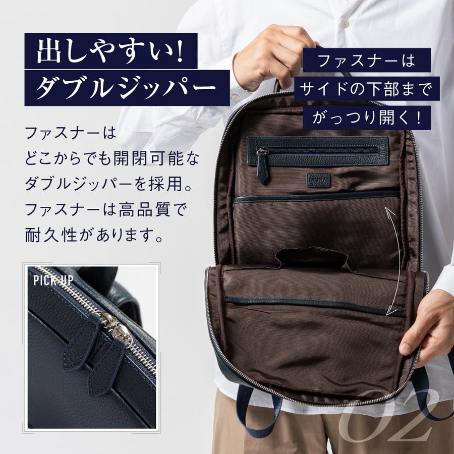 薄マチ ダブルジッパー シュリンクレザー スマート コンパクト