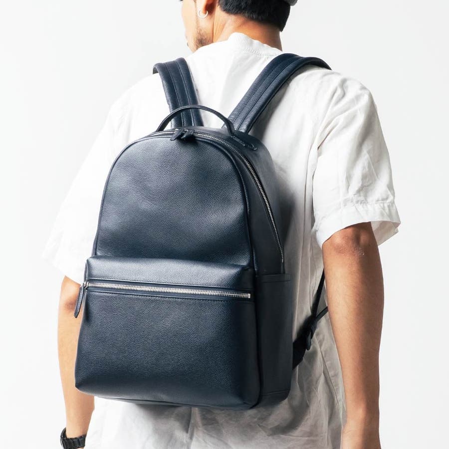 シュリンクレザー ダブルジッパー バックパック リュック[品番 シュリンクレザー ダブルジッパー バックパック リュック[品番