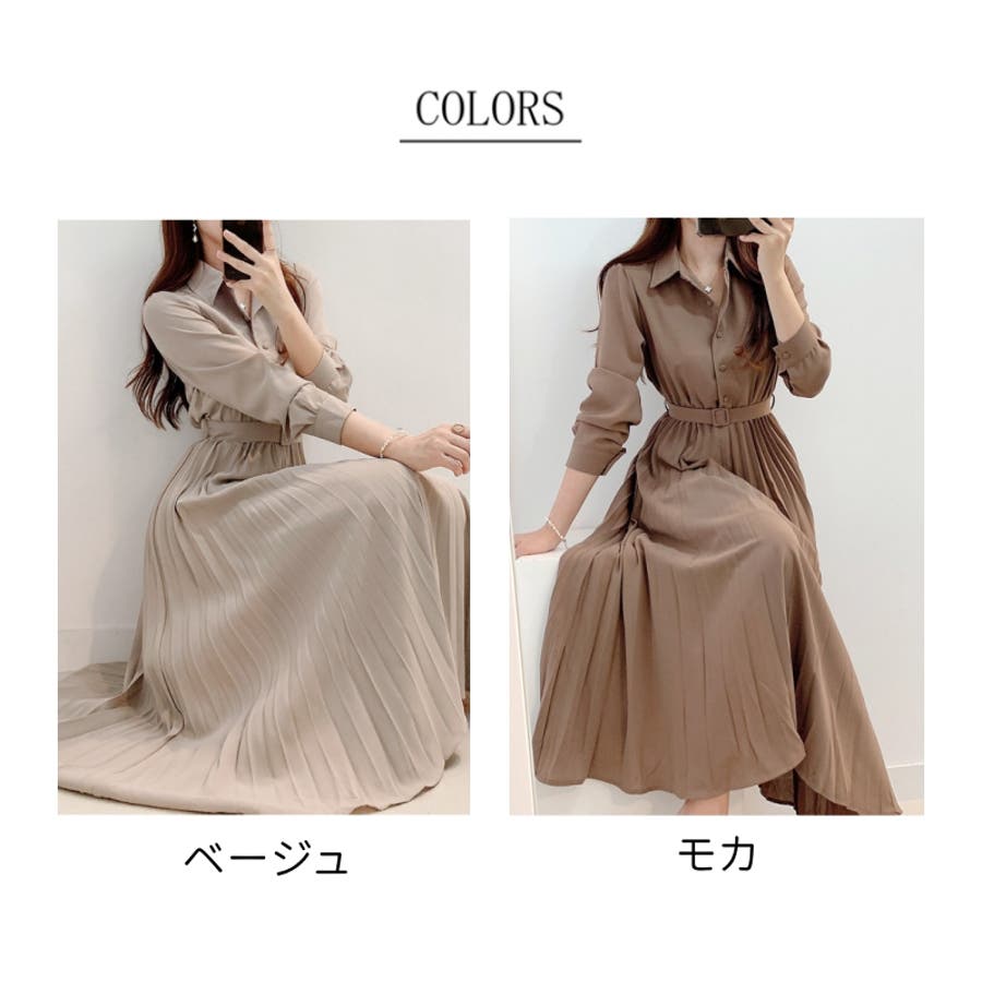 プリーツワンピース レディース 大きいサイズ[品番：NWGW0001482