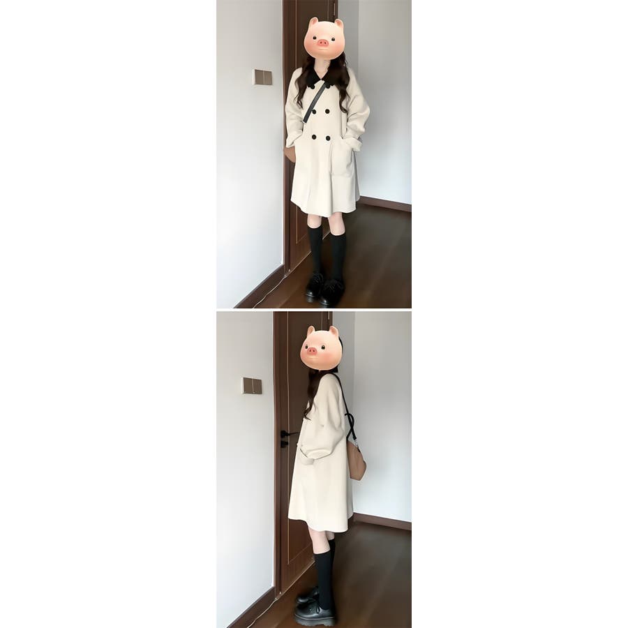 黒のロングコート🩶 形も可愛くて、めっちゃ使える