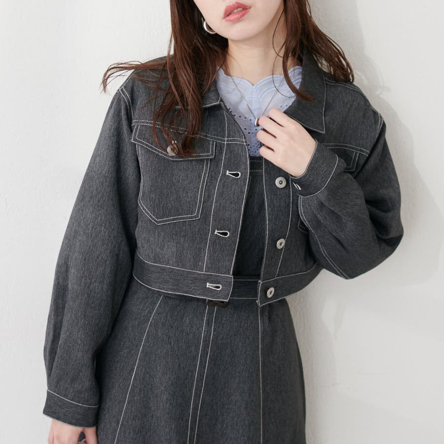 natural couture】ショート丈ツイルジャケット[品番：OLOW0012894 