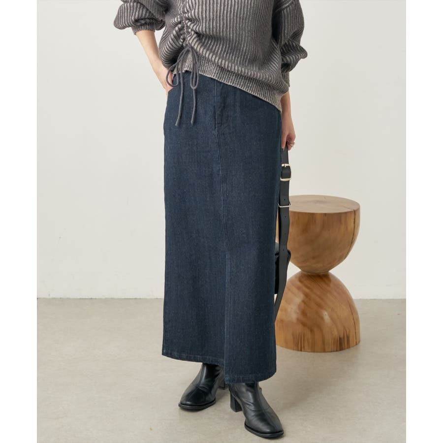 natural couture】デニムストレートスカート[品番:NCLW0015129 natural couture】デニムストレートスカート[品番:NCLW0015129