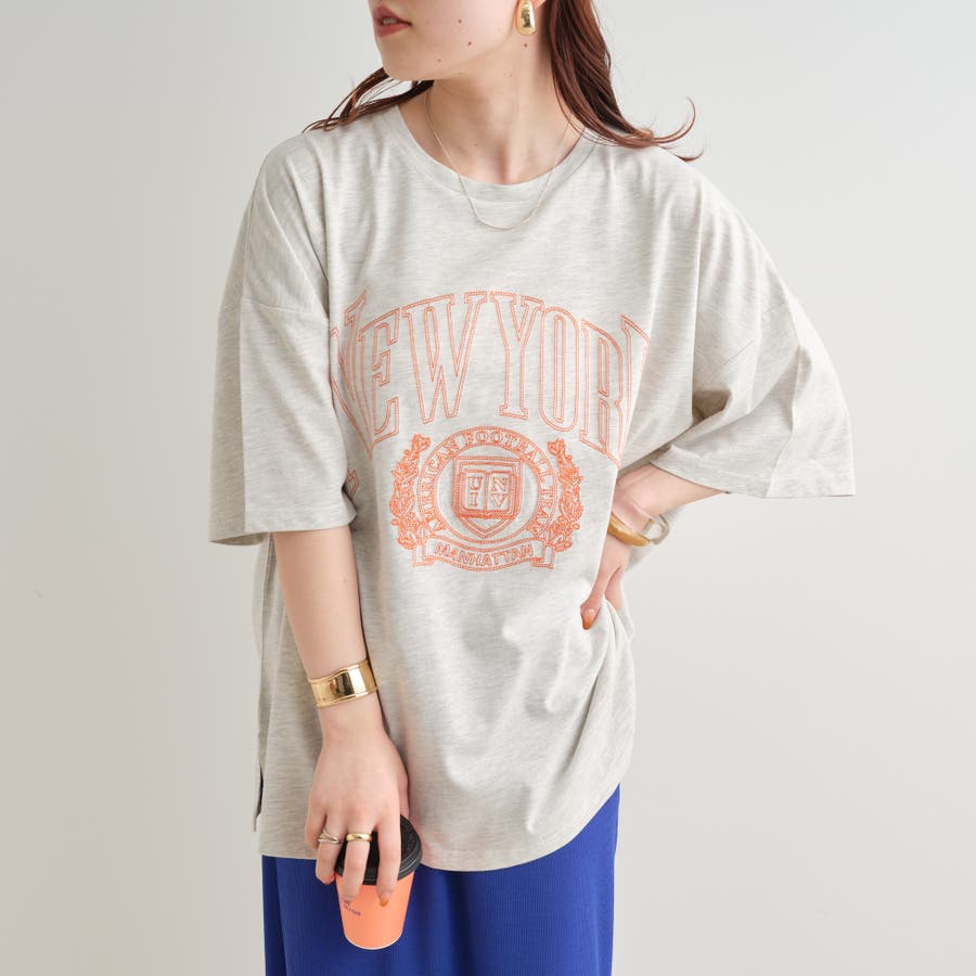 白抜きカレッジTシャツ[品番：NCLW0009889]｜NICE CLAUP OUTLET（ナイ