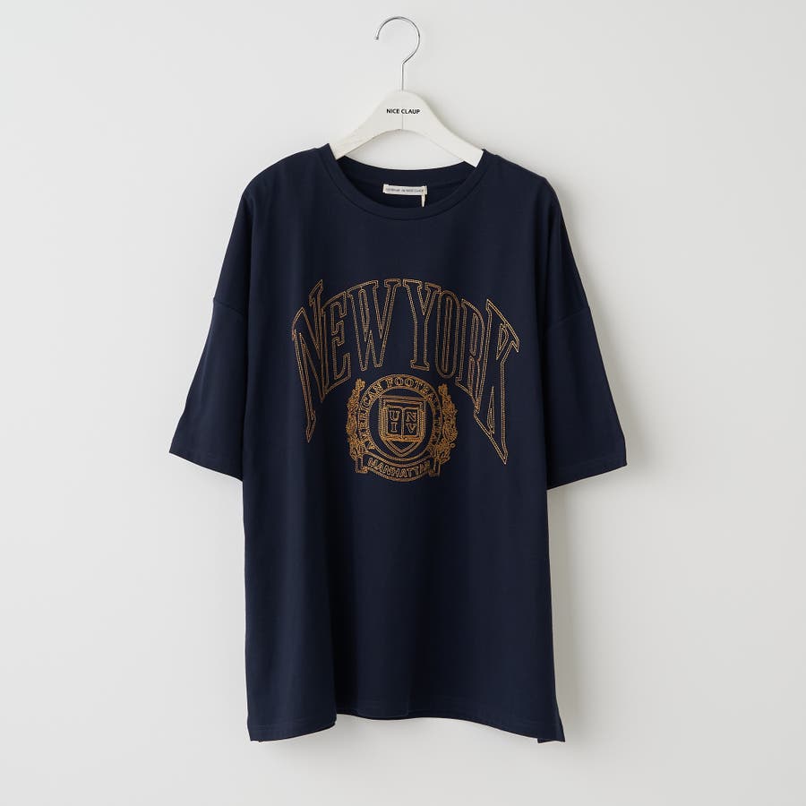 白抜きカレッジTシャツ[品番：NCLW0009889]｜NICE CLAUP OUTLET（ナイ