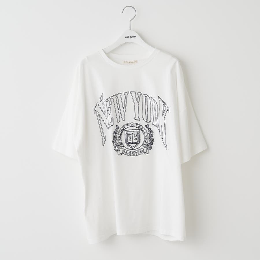 白抜きカレッジTシャツ[品番：NCLW0009889]｜NICE CLAUP