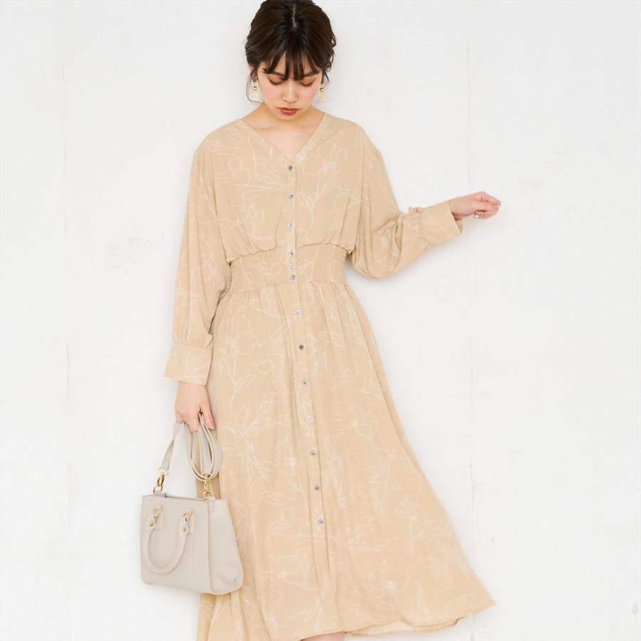 線画花柄クルーネックワンピース 品番 Nclw Nice Claup Outlet ナイスクラップアウトレット のレディースファッション通販 Shoplist ショップリスト