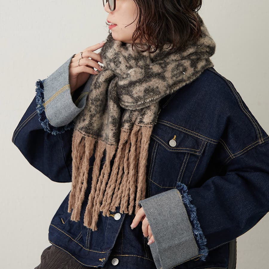 レオパード マフラー[品番：OLOW0016454]｜RMAF NICE CLAUP / OLIVE