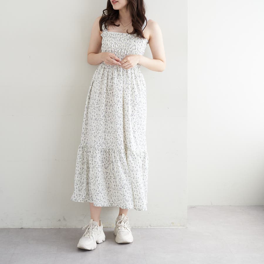 小花柄シャーリングキャミワンピース[品番：OLOW0010928]｜OLIVE des